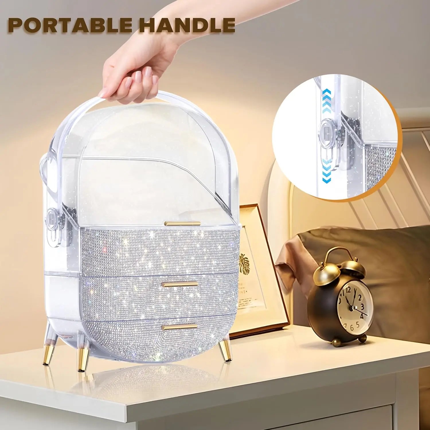 Makeup Organizer with 2 Drawers and Brush Storage Box Makeup Organizer with 2 Drawers and Brush Storage Box