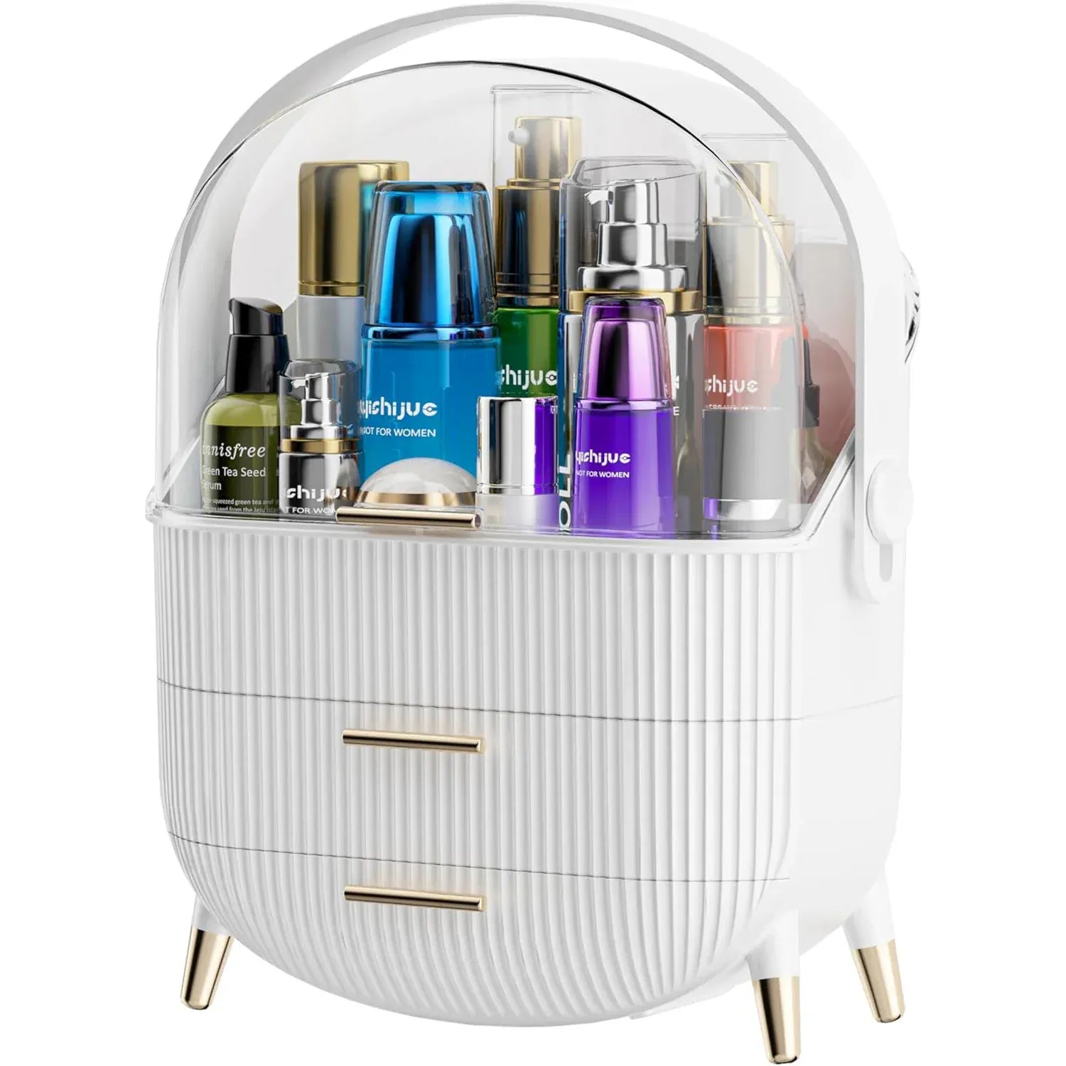 Makeup Organizer with 2 Drawers and Brush Storage Box Makeup Organizer with 2 Drawers and Brush Storage Box