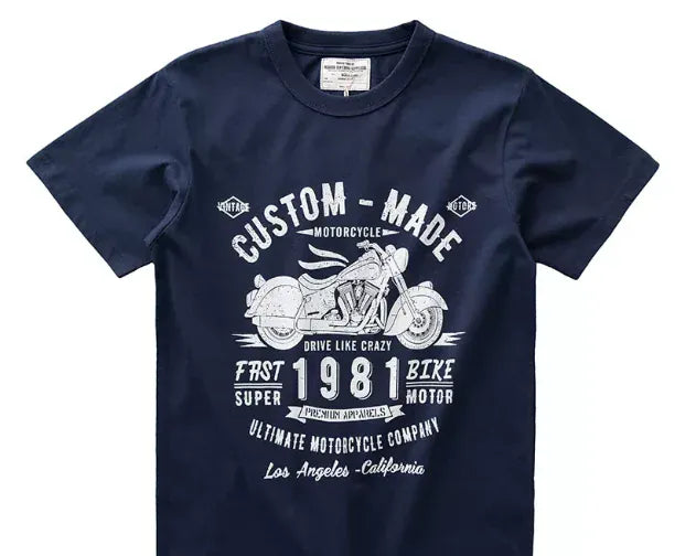 Matching Motorcycle Graphic T-Shirt Pure Cotton Short Sleeve Men Women | Wahooly Matching Motorcycle Graphic T-Shirt – Pure Cotton Short Sleeve Tee for Men & Women