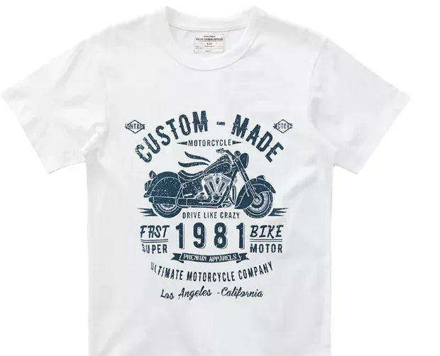 Matching Motorcycle Graphic T-Shirt Pure Cotton Short Sleeve Men Women | Wahooly Matching Motorcycle Graphic T-Shirt – Pure Cotton Short Sleeve Tee for Men & Women