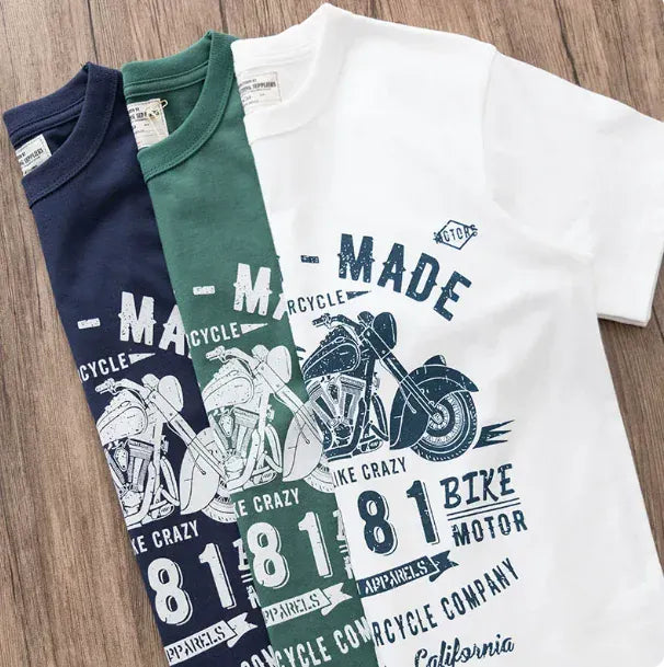Matching Motorcycle Graphic T-Shirt Pure Cotton Short Sleeve Men Women | Wahooly Matching Motorcycle Graphic T-Shirt – Pure Cotton Short Sleeve Tee for Men & Women