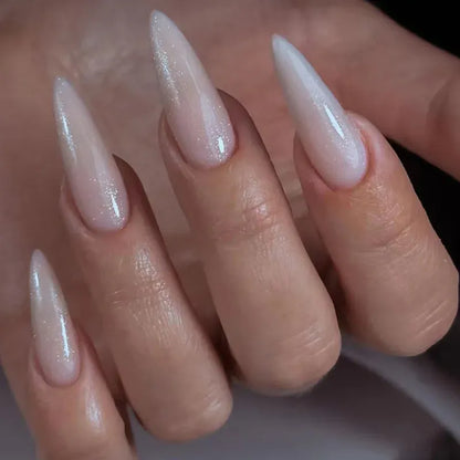 Medium Almond Press-On Nails - Cool Trendy French Style | Wahooly Medium-length Acrylic Almond Fake Nails Art Cool Hottie Girl Wear False Nails Europe and USA Press on Nail Removable French Nail