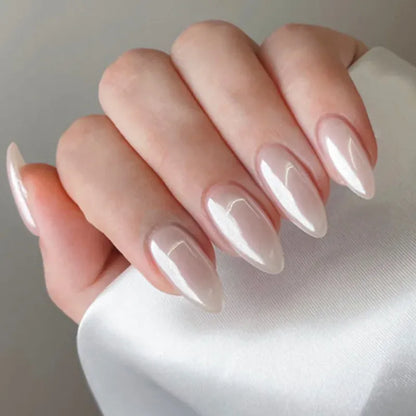 Medium Almond Press-On Nails - Cool Trendy French Style | Wahooly Medium-length Acrylic Almond Fake Nails Art Cool Hottie Girl Wear False Nails Europe and USA Press on Nail Removable French Nail