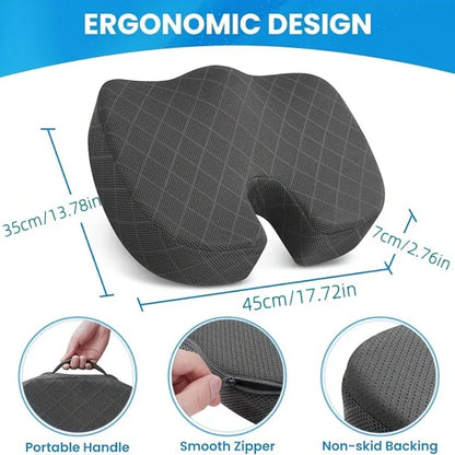 Memory Foam Ergonomic Hip Seat Cushion - Breathable Seat Cushion, Suitable for Office, Car and Airplane Seats Memory Foam Ergonomic Hip Seat Cushion - Breathable Seat Cushion, Suitable for Office, Car and Airplane Seats