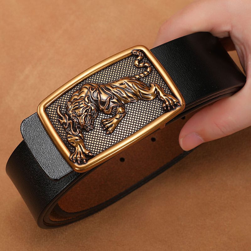 Men's Belt with Smooth Buckle, Genuine Leather, Extended Size 140Cm/150Cm, Pure Cowhide Waist Belt, Trendy Vintage Style Men's Belt with Smooth Buckle, Genuine Leather, Extended Size 140Cm/150Cm, Pure Cowhide Waist Belt, Trendy Vintage Style