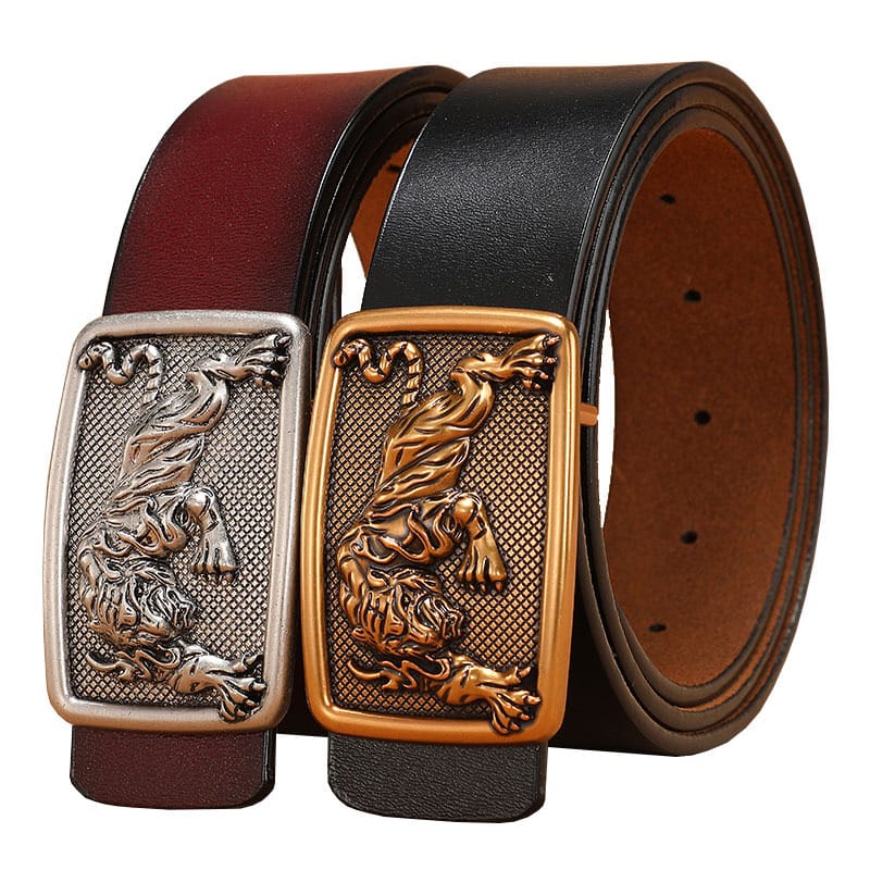 Men's Belt with Smooth Buckle, Genuine Leather, Extended Size 140Cm/150Cm, Pure Cowhide Waist Belt, Trendy Vintage Style Men's Belt with Smooth Buckle, Genuine Leather, Extended Size 140Cm/150Cm, Pure Cowhide Waist Belt, Trendy Vintage Style