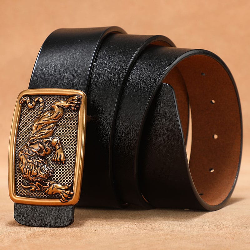 Men's Belt with Smooth Buckle, Genuine Leather, Extended Size 140Cm/150Cm, Pure Cowhide Waist Belt, Trendy Vintage Style Men's Belt with Smooth Buckle, Genuine Leather, Extended Size 140Cm/150Cm, Pure Cowhide Waist Belt, Trendy Vintage Style