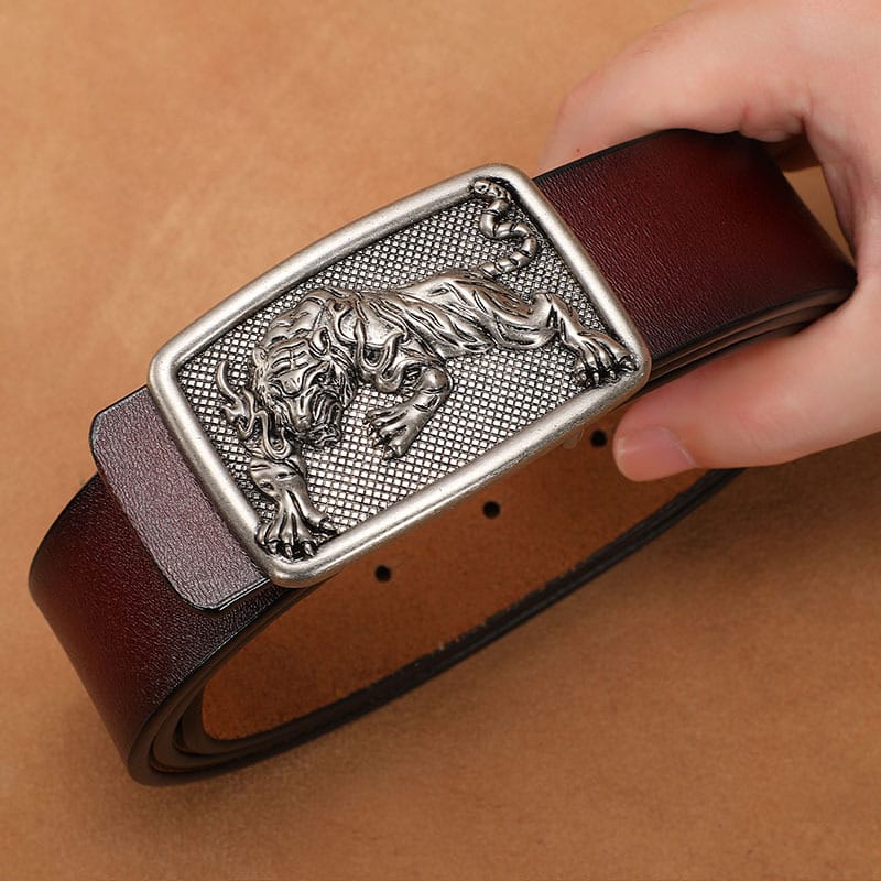 Men's Belt with Smooth Buckle, Genuine Leather, Extended Size 140Cm/150Cm, Pure Cowhide Waist Belt, Trendy Vintage Style Men's Belt with Smooth Buckle, Genuine Leather, Extended Size 140Cm/150Cm, Pure Cowhide Waist Belt, Trendy Vintage Style