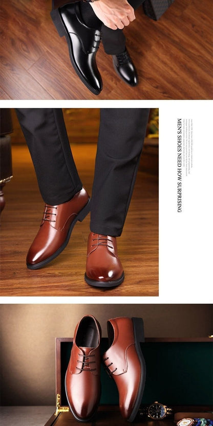 Men's Genuine Cowhide Leather Dress Shoes | Non-Slip Business Work Shoes Sizes 38–44 Men's Genuine Cowhide Leather Dress Shoes – Non-Slip Business & Work Shoes