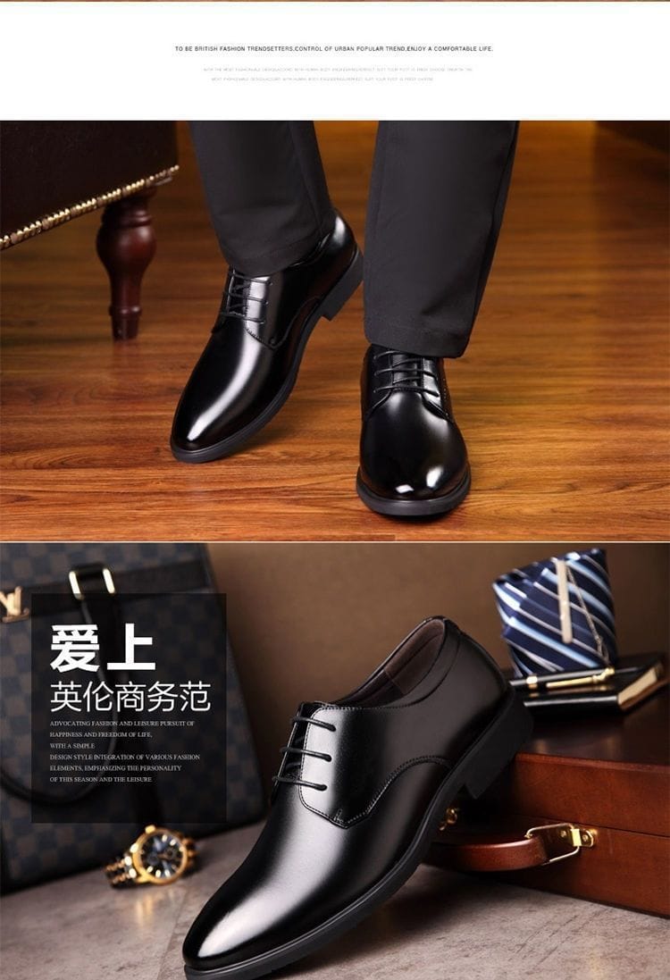 Men's Genuine Cowhide Leather Dress Shoes | Non-Slip Business Work Shoes Sizes 38–44 Men's Genuine Cowhide Leather Dress Shoes – Non-Slip Business & Work Shoes