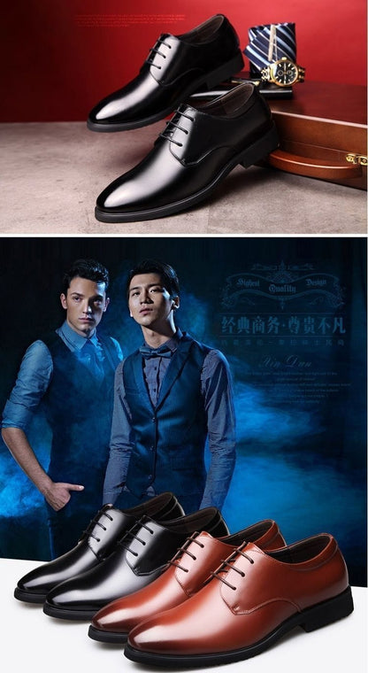 Men's Genuine Cowhide Leather Dress Shoes | Non-Slip Business Work Shoes Sizes 38–44 Men's Genuine Cowhide Leather Dress Shoes – Non-Slip Business & Work Shoes