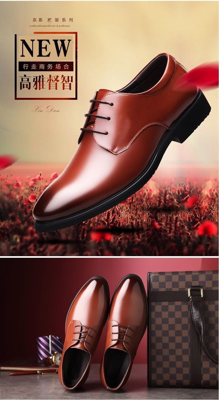 Men's Genuine Cowhide Leather Dress Shoes | Non-Slip Business Work Shoes Sizes 38–44 Men's Genuine Cowhide Leather Dress Shoes – Non-Slip Business & Work Shoes