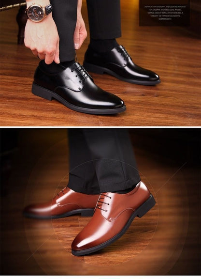 Men's Genuine Cowhide Leather Dress Shoes | Non-Slip Business Work Shoes Sizes 38–44 Men's Genuine Cowhide Leather Dress Shoes – Non-Slip Business & Work Shoes