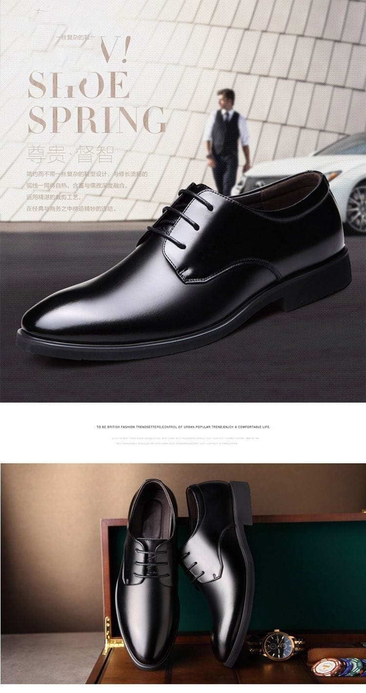 Men's Genuine Cowhide Leather Dress Shoes | Non-Slip Business Work Shoes Sizes 38–44 Men's Genuine Cowhide Leather Dress Shoes – Non-Slip Business & Work Shoes