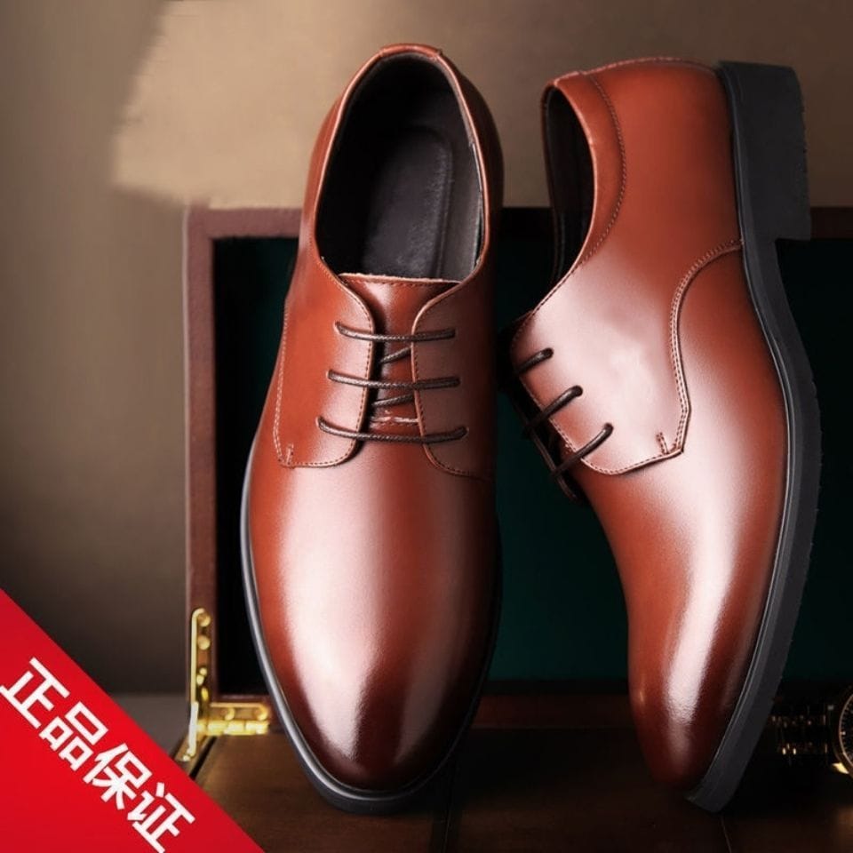 Men's Genuine Cowhide Leather Dress Shoes | Non-Slip Business Work Shoes Sizes 38–44 Men's Genuine Cowhide Leather Dress Shoes – Non-Slip Business & Work Shoes
