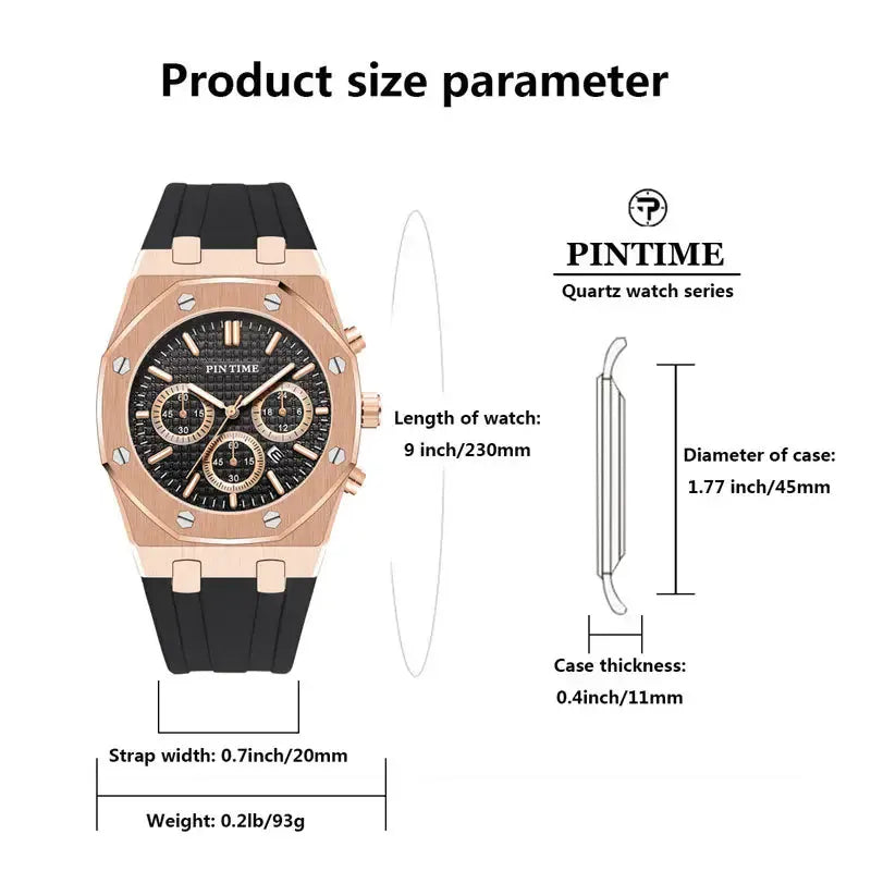 Men's Multi-Function Sports Watch | Waterproof 43mm Casual Dress Watch – 6 Colors Men's Multi-Function Sports Watch – Waterproof, 43mm Dial, 6 Color Options