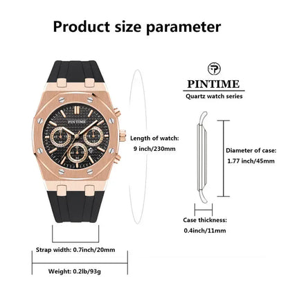 Men's Multi-Function Sports Watch | Waterproof 43mm Casual Dress Watch – 6 Colors Men's Multi-Function Sports Watch – Waterproof, 43mm Dial, 6 Color Options