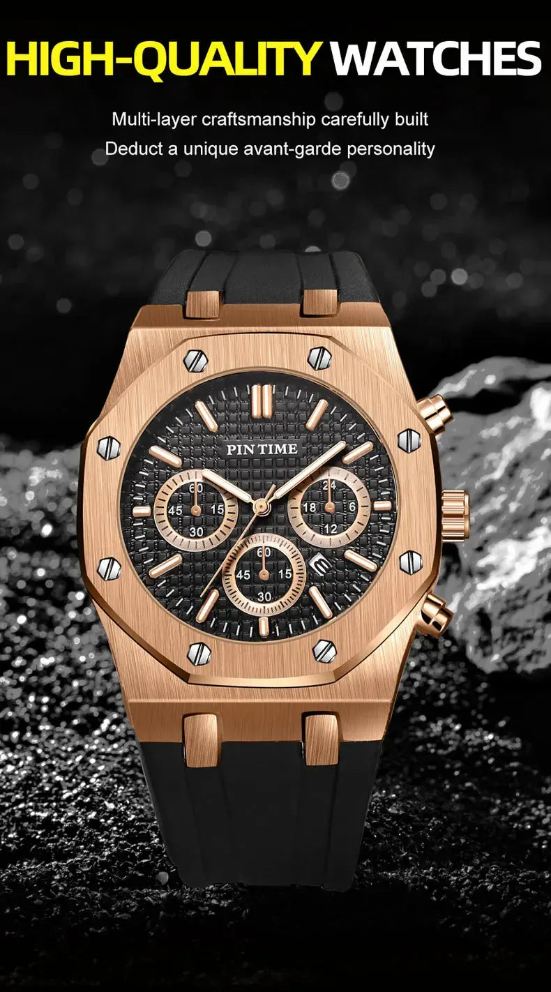 Men's Multi-Function Sports Watch | Waterproof 43mm Casual Dress Watch – 6 Colors Men's Multi-Function Sports Watch – Waterproof, 43mm Dial, 6 Color Options