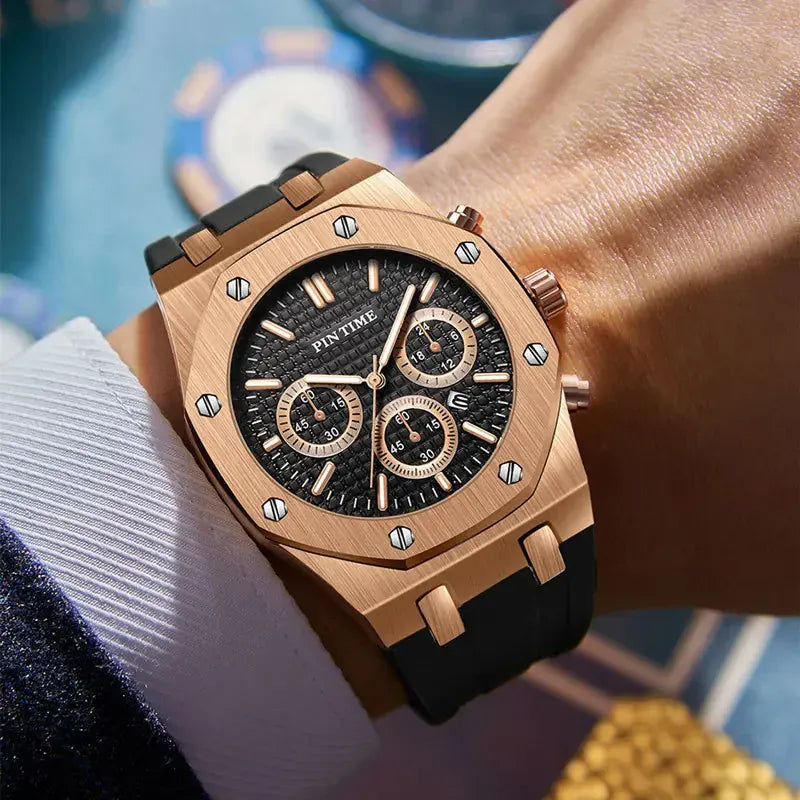 Men's Multi-Function Sports Watch | Waterproof 43mm Casual Dress Watch – 6 Colors Men's Multi-Function Sports Watch – Waterproof, 43mm Dial, 6 Color Options