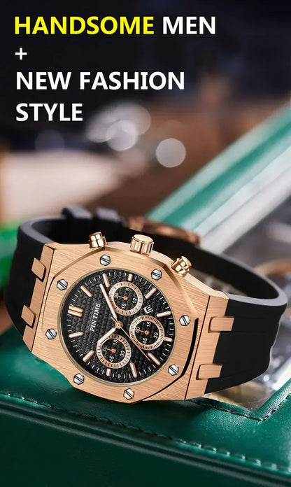 Men's Multi-Function Sports Watch | Waterproof 43mm Casual Dress Watch – 6 Colors Men's Multi-Function Sports Watch – Waterproof, 43mm Dial, 6 Color Options