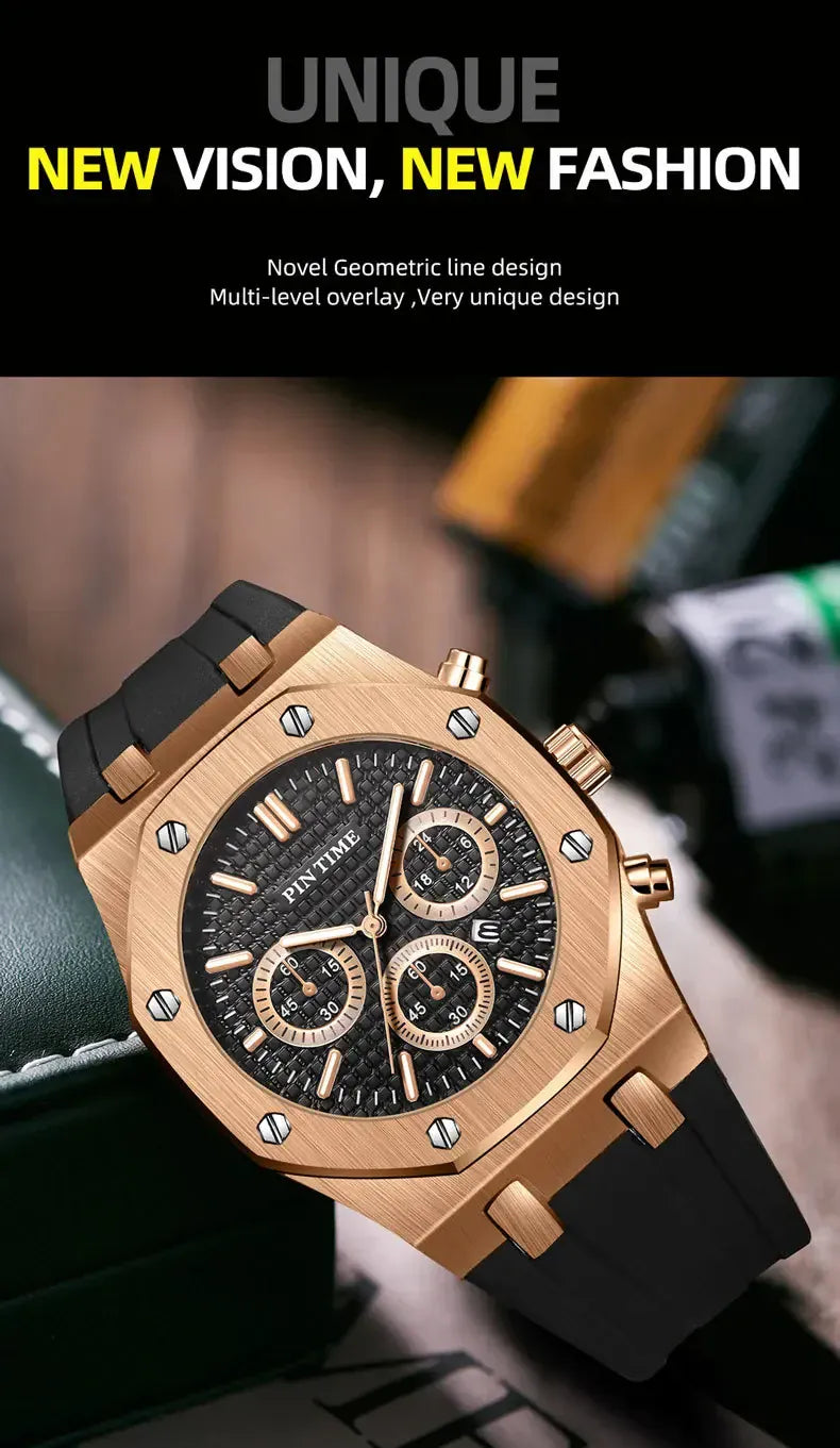 Men's Multi-Function Sports Watch | Waterproof 43mm Casual Dress Watch – 6 Colors Men's Multi-Function Sports Watch – Waterproof, 43mm Dial, 6 Color Options