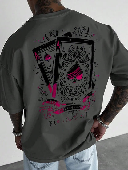 Men's Poker Print 3D Graphic T-Shirt Casual Streetwear Relaxed Fit Tee XXS-6XL | Wahooly Men's Poker Print 3D Graphic T-Shirt – Casual Streetwear Tee, Relaxed Fit Short Sleeve Top