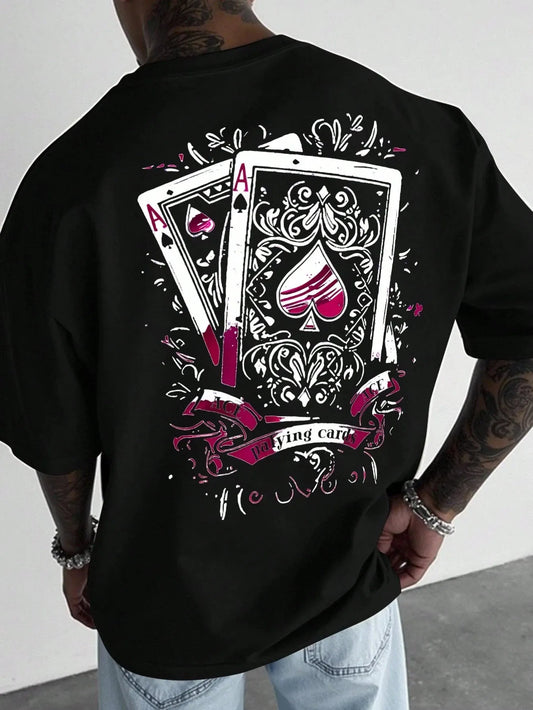 Men's Poker Print 3D Graphic T-Shirt Casual Streetwear Relaxed Fit Tee XXS-6XL | Wahooly Men's Poker Print 3D Graphic T-Shirt – Casual Streetwear Tee, Relaxed Fit Short Sleeve Top