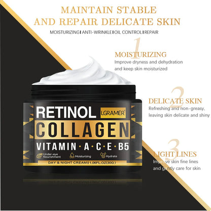 Men's Retinol Collagen Face Cream | Anti-Aging, Brightening & Hydration — Wahooly Men's Retinol Collagen Face Cream | Anti-Aging, Brightening & Deep Hydration | All Skin Types | 30g & 60g