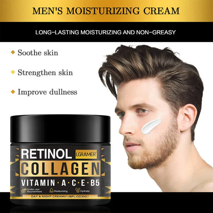 Men's Retinol Collagen Face Cream | Anti-Aging, Brightening & Hydration — Wahooly Men's Retinol Collagen Face Cream | Anti-Aging, Brightening & Deep Hydration | All Skin Types | 30g & 60g