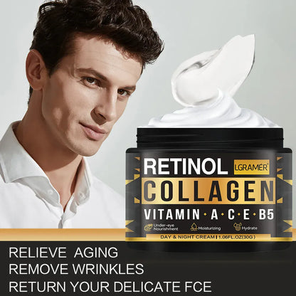 Men's Retinol Collagen Face Cream | Anti-Aging, Brightening & Hydration — Wahooly Men's Retinol Collagen Face Cream | Anti-Aging, Brightening & Deep Hydration | All Skin Types | 30g & 60g