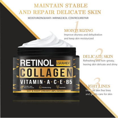 Men's Retinol Collagen Face Cream | Anti-Aging, Brightening & Hydration — Wahooly Men's Retinol Collagen Face Cream | Anti-Aging, Brightening & Deep Hydration | All Skin Types | 30g & 60g