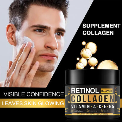 Men's Retinol Collagen Face Cream | Anti-Aging, Brightening & Hydration — Wahooly Men's Retinol Collagen Face Cream | Anti-Aging, Brightening & Deep Hydration | All Skin Types | 30g & 60g