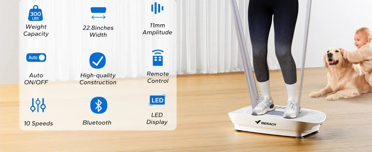 MERACH Vibration Plate Exercise Machine Whole Body Workout Power Vibrate Fitness Platform Vibration Plate Weight Loss & Shaping MERACH Vibration Plate Exercise Machine Whole Body Workout Power Vibrate Fitness Platform Vibration Plate Weight Loss & Shaping