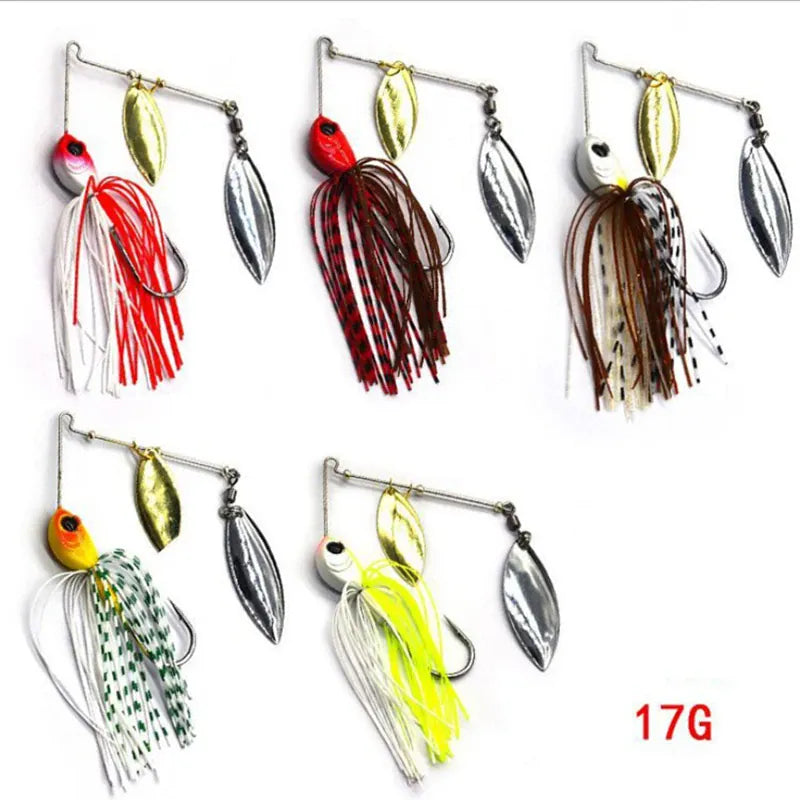 Metal Spinner Spoon Wobbler Lure 12g 17g Pike Bass – Wahooly Metal Spinner Spoon Wobbler Lure – 12g & 17g Spinnerbait for Pike & Bass