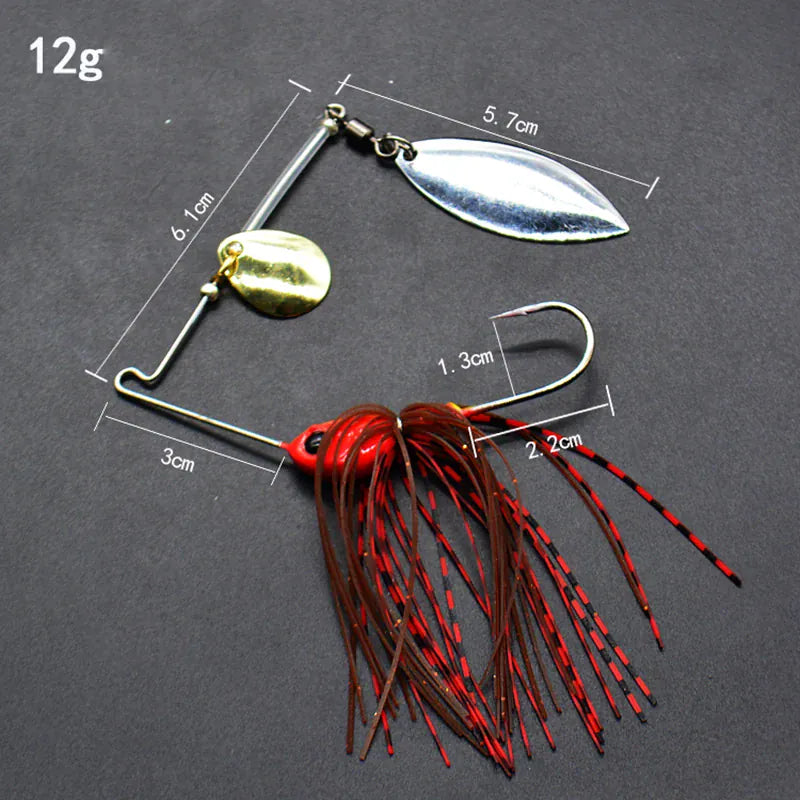 Metal Spinner Spoon Wobbler Lure 12g 17g Pike Bass – Wahooly Metal Spinner Spoon Wobbler Lure – 12g & 17g Spinnerbait for Pike & Bass