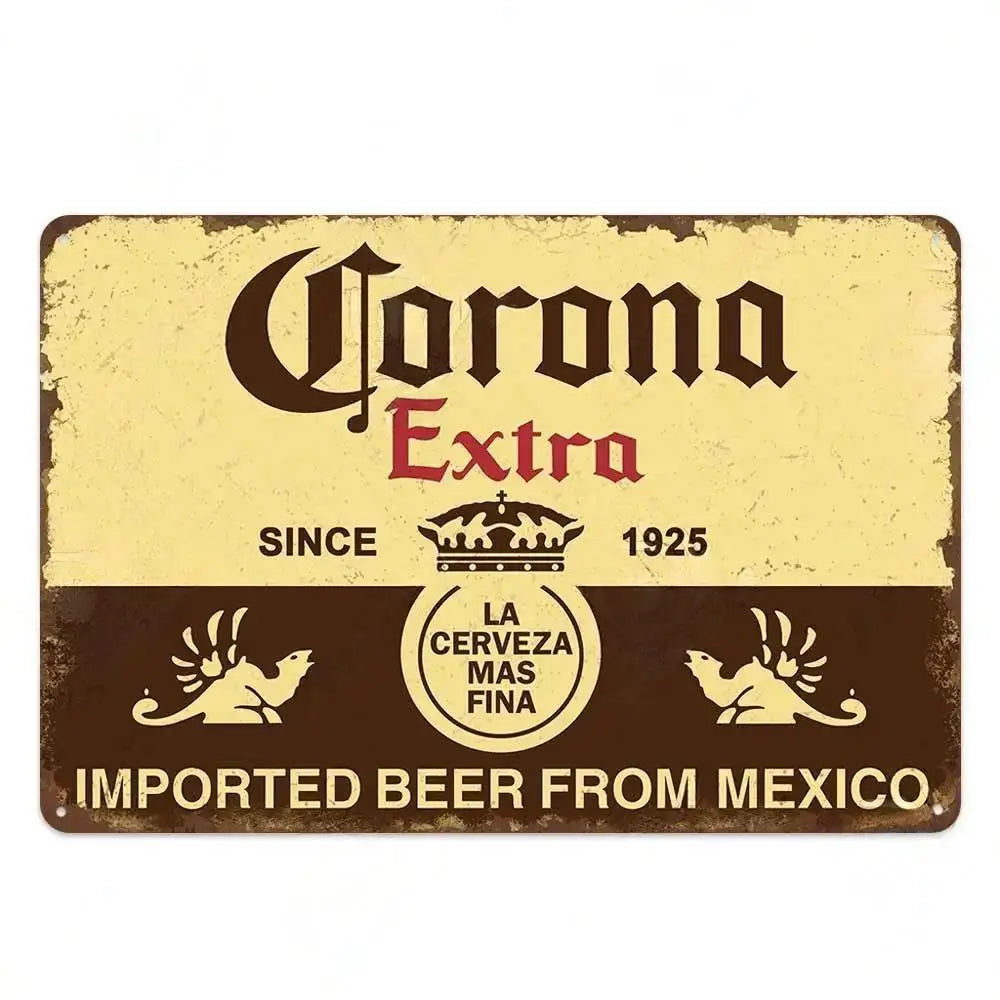 Vintage Beer Metal Sign - Retro Tin Poster Bar Pub Décor | Wahooly Metal Tin Poster Beer Metal Sign Decorative Plaque Retro Plate Wall Decor Bar Pub Club Man Cave Dad's Garage Workshop Poster