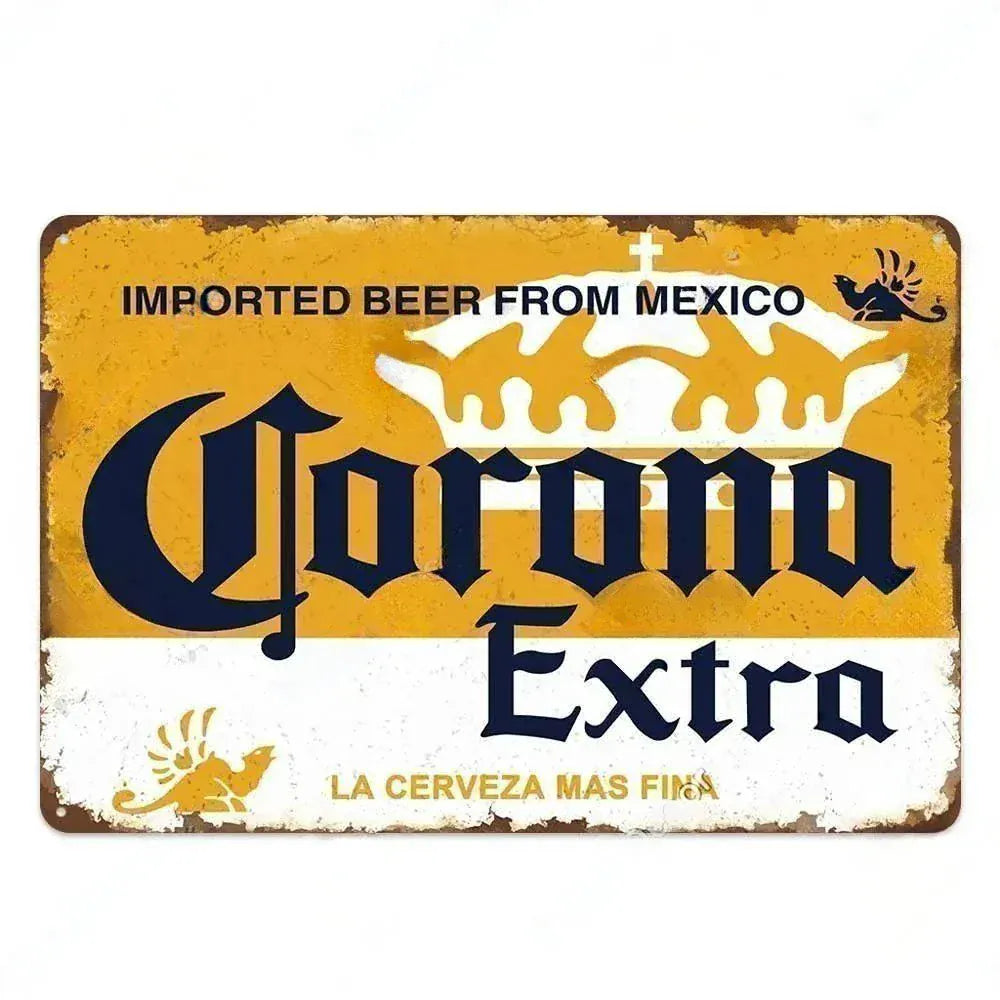 Vintage Beer Metal Sign - Retro Tin Poster Bar Pub Décor | Wahooly Metal Tin Poster Beer Metal Sign Decorative Plaque Retro Plate Wall Decor Bar Pub Club Man Cave Dad's Garage Workshop Poster