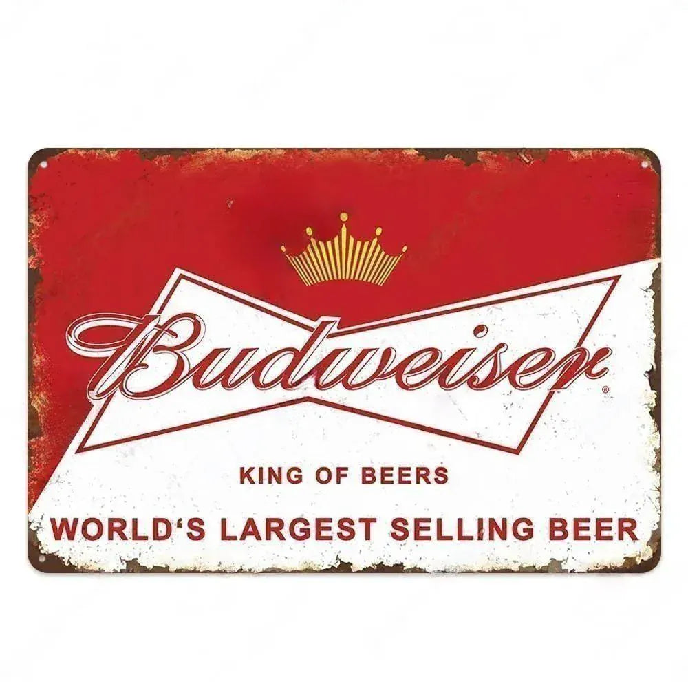 Vintage Beer Metal Sign - Retro Tin Poster Bar Pub Décor | Wahooly Metal Tin Poster Beer Metal Sign Decorative Plaque Retro Plate Wall Decor Bar Pub Club Man Cave Dad's Garage Workshop Poster