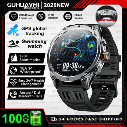 Military GPS Smartwatch for Men – Altimeter, Dual-Band GNSS & Bluetooth | Wahooly Military GPS Smartwatch for Men – Dual-Band GNSS, Altimeter, 10ATM & Bluetooth Calling