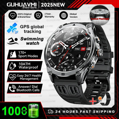 Military GPS Smartwatch for Men – Altimeter, Dual-Band GNSS & Bluetooth | Wahooly Military GPS Smartwatch for Men – Dual-Band GNSS, Altimeter, 10ATM & Bluetooth Calling
