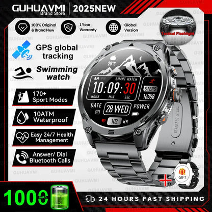 Military GPS Smartwatch for Men – Altimeter, Dual-Band GNSS & Bluetooth | Wahooly Military GPS Smartwatch for Men – Dual-Band GNSS, Altimeter, 10ATM & Bluetooth Calling