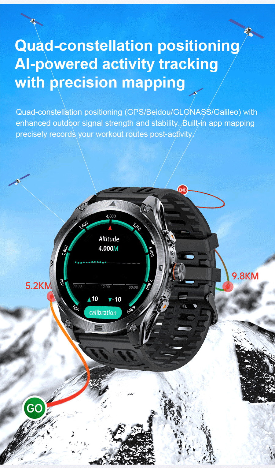 Military GPS Smartwatch for Men – Altimeter, Dual-Band GNSS & Bluetooth | Wahooly Military GPS Smartwatch for Men – Dual-Band GNSS, Altimeter, 10ATM & Bluetooth Calling
