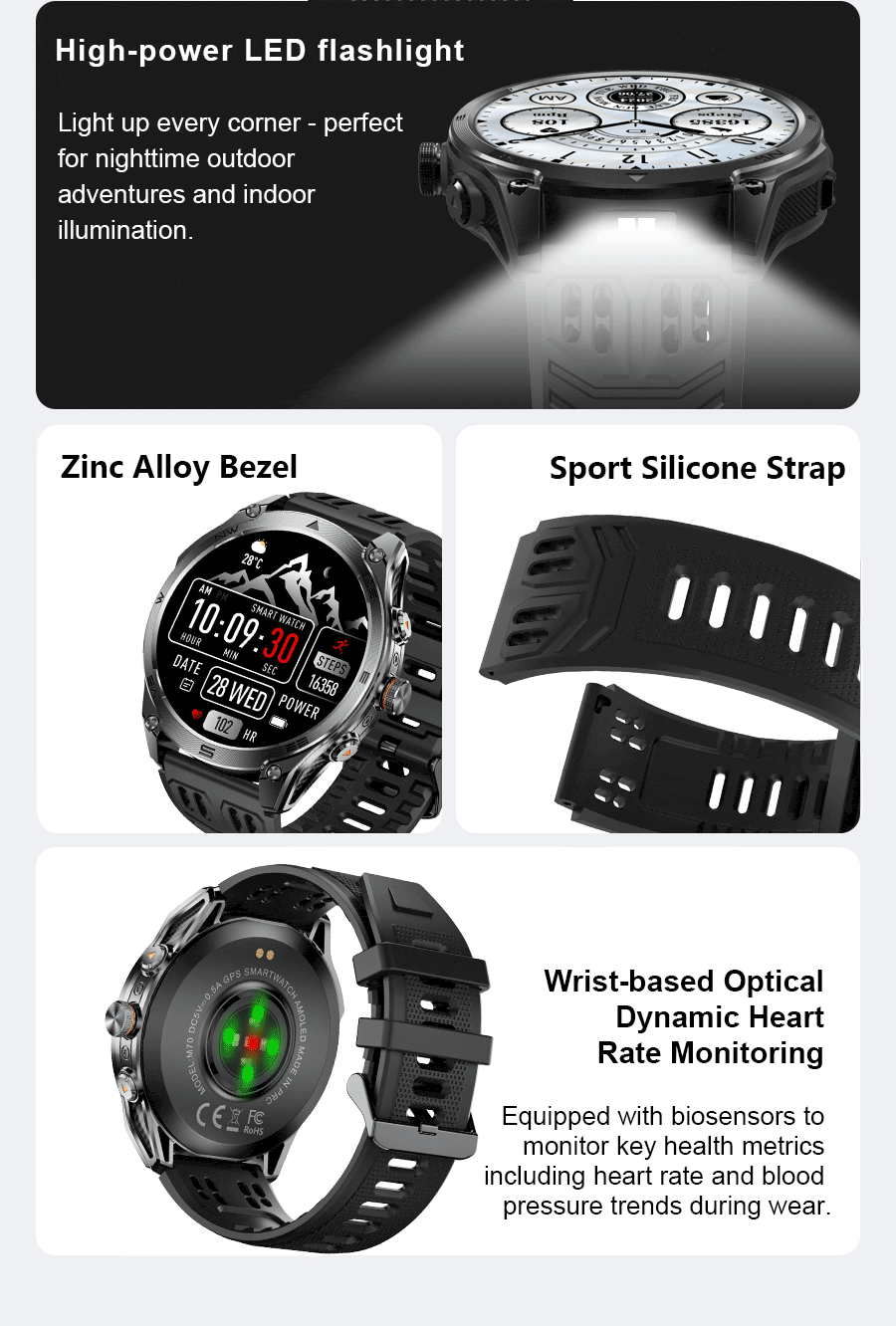 Military GPS Smartwatch for Men – Altimeter, Dual-Band GNSS & Bluetooth | Wahooly Military GPS Smartwatch for Men – Dual-Band GNSS, Altimeter, 10ATM & Bluetooth Calling