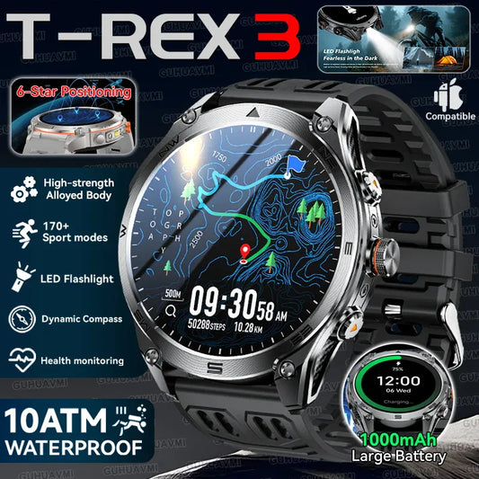 Military GPS Smartwatch for Men – Altimeter, Dual-Band GNSS & Bluetooth | Wahooly Military GPS Smartwatch for Men – Dual-Band GNSS, Altimeter, 10ATM & Bluetooth Calling