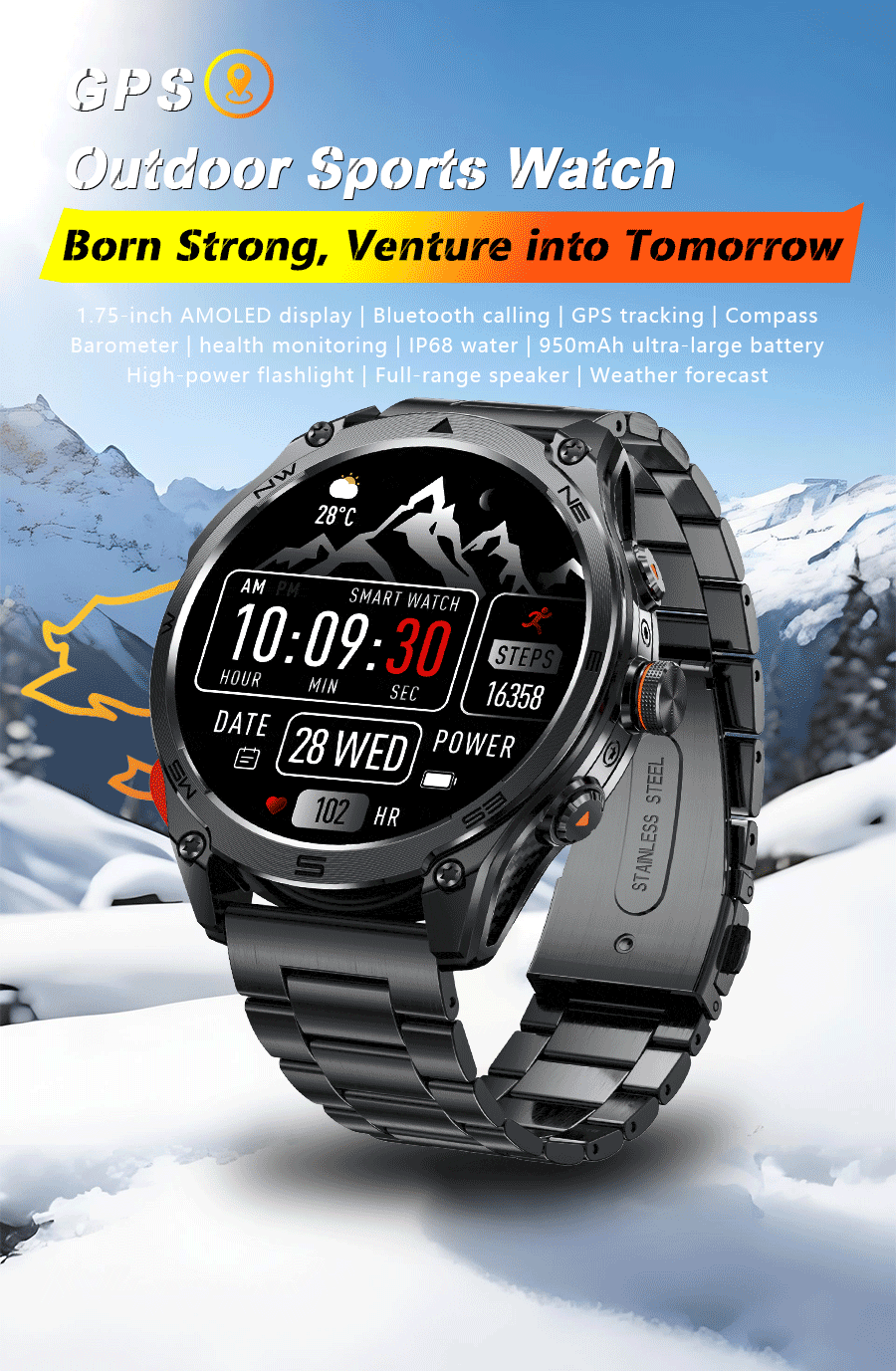 Military GPS Smartwatch for Men – Altimeter, Dual-Band GNSS & Bluetooth | Wahooly Military GPS Smartwatch for Men – Dual-Band GNSS, Altimeter, 10ATM & Bluetooth Calling