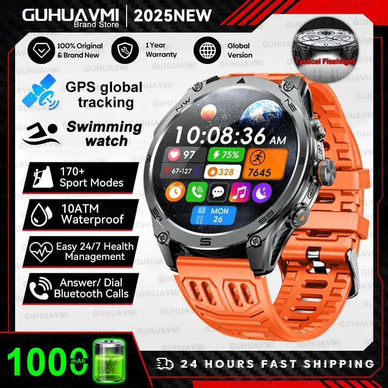 Military GPS Smartwatch for Men – Altimeter, Dual-Band GNSS & Bluetooth | Wahooly Military GPS Smartwatch for Men – Dual-Band GNSS, Altimeter, 10ATM & Bluetooth Calling