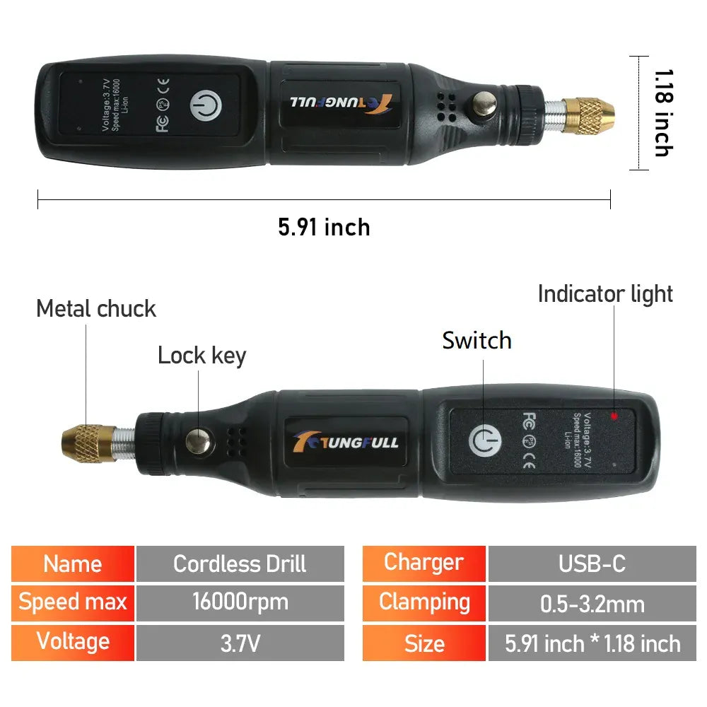 Mini Electric Drill USB Wireless Mini Handheld Drill Rotary Tool Woodworking Engraving Pen Dremel Tools for Jewelry Metal Glass Mini Electric Drill USB Wireless Mini Handheld Drill Rotary Tool Woodworking Engraving Pen Dremel Tools for Jewelry Metal Glass