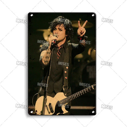 Green Day Metal Sign - Punk Rock Music Poster Tin Plaque | Wahooly MISES Green Day Metal Plaque Poster Punk Rock Music Metal Plate Nostalgic Metal Tin Sign Retro Decorative Plate Industrial Decor