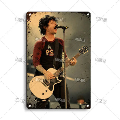 Green Day Metal Sign - Punk Rock Music Poster Tin Plaque | Wahooly MISES Green Day Metal Plaque Poster Punk Rock Music Metal Plate Nostalgic Metal Tin Sign Retro Decorative Plate Industrial Decor