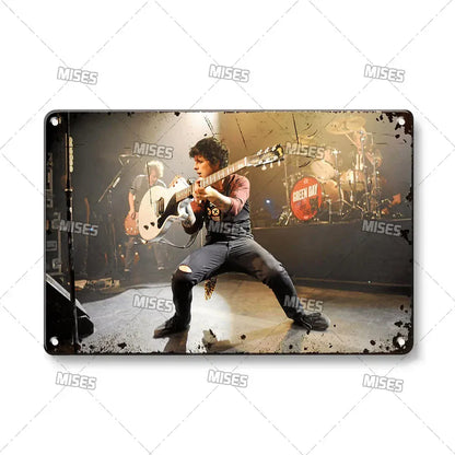 Green Day Metal Sign - Punk Rock Music Poster Tin Plaque | Wahooly MISES Green Day Metal Plaque Poster Punk Rock Music Metal Plate Nostalgic Metal Tin Sign Retro Decorative Plate Industrial Decor
